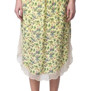 Zadig & Voltaire A-Line Yellow Blue Midi Skirt